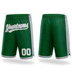 Custom Kelly Green White-Gray Authentic Basketball Shorts