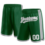 Custom Kelly Green White-Gray Authentic Basketball Shorts photo 1