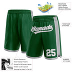 Custom Kelly Green White-Gray Authentic Basketball Shorts photo 2