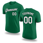 Custom Kelly Green White-Black Performance T-Shirt