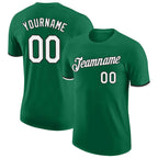 Custom Kelly Green White-Black Performance T-Shirt photo 1