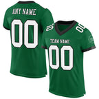 Custom Kelly Green White-Black Mesh Authentic Football Jersey photo 1