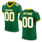 Custom Kelly Green White-Gold Mesh Authentic Football Jersey