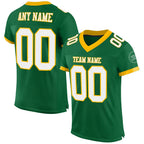 Custom Kelly Green White-Gold Mesh Authentic Football Jersey photo 1