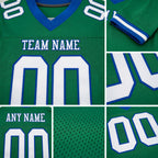 Custom Kelly Green White-Royal Mesh Authentic Football Jersey detail