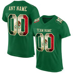 Custom Kelly Green Vintage Mexican Flag-City Cream Mesh Authentic Football Jersey photo 1