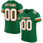 Custom Kelly Green White-Orange Mesh Authentic Football Jersey photo 1
