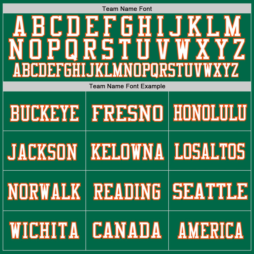 Custom Kelly Green White-Orange Mesh Authentic Football Jersey photo 2