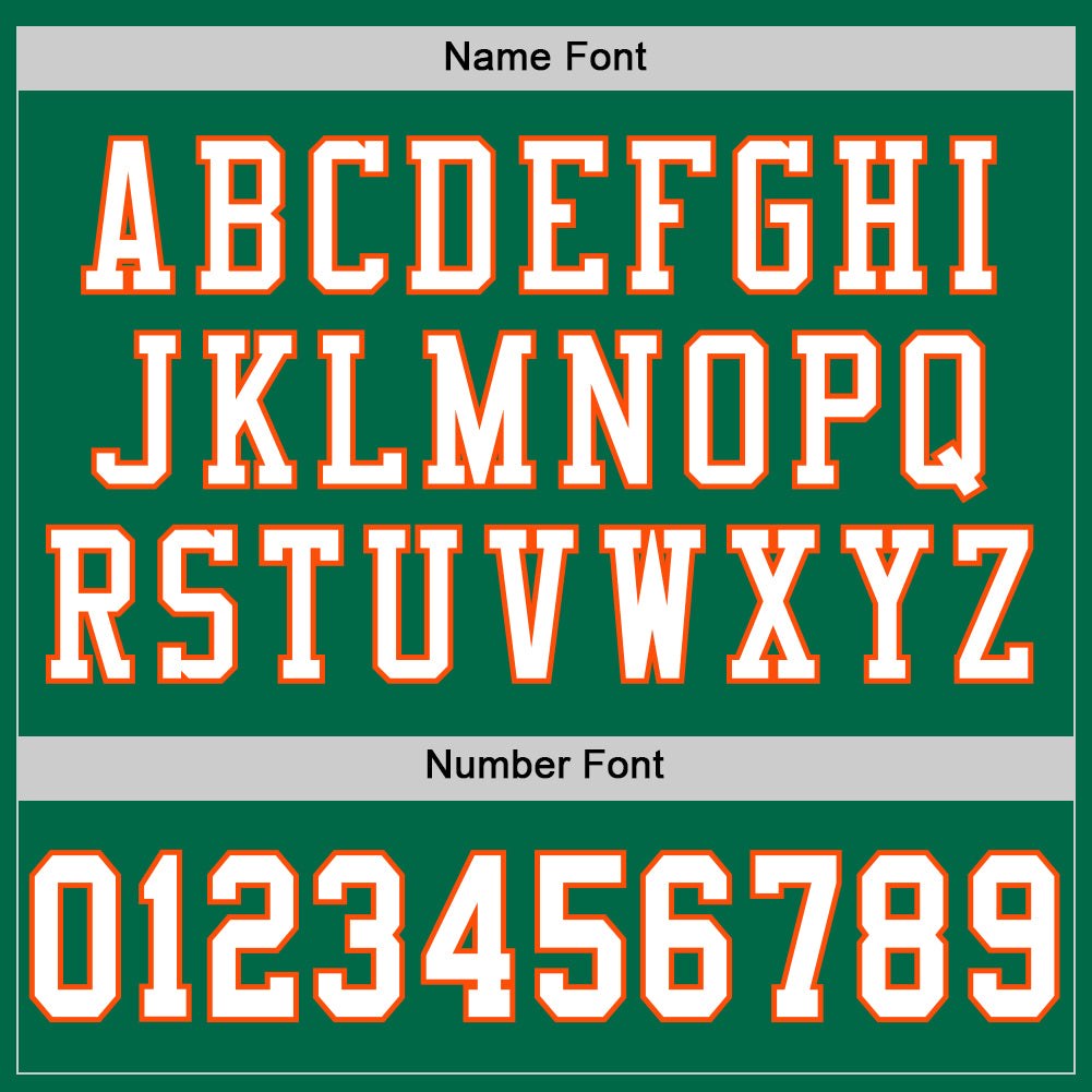 Custom Kelly Green White-Orange Mesh Authentic Football Jersey photo 3