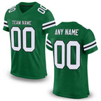 Custom Kelly Green White-Black Mesh Authentic Football Jersey