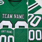 Custom Kelly Green White-Black Mesh Authentic Football Jersey detail