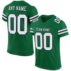 Custom Kelly Green White-Black Mesh Authentic Football Jersey photo 1