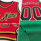 Custom Kelly Green White-Navy Authentic Throwback Basketball Jersey photo 2