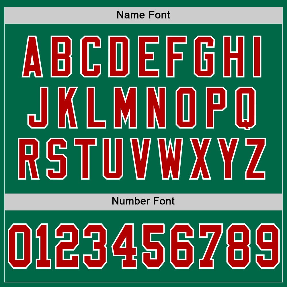 Custom Kelly Green Red-White Mesh Authentic Throwback Football Jersey photo 3