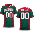 Custom Kelly Green White-Red Authentic Football Jersey