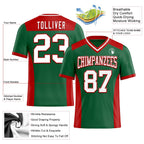 Custom Kelly Green White-Red Authentic Football Jersey photo 3