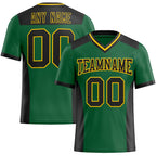 Custom Kelly Green Black-Yellow Authentic Football Jersey photo 1