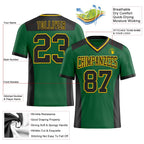 Custom Kelly Green Black-Yellow Authentic Football Jersey photo 3