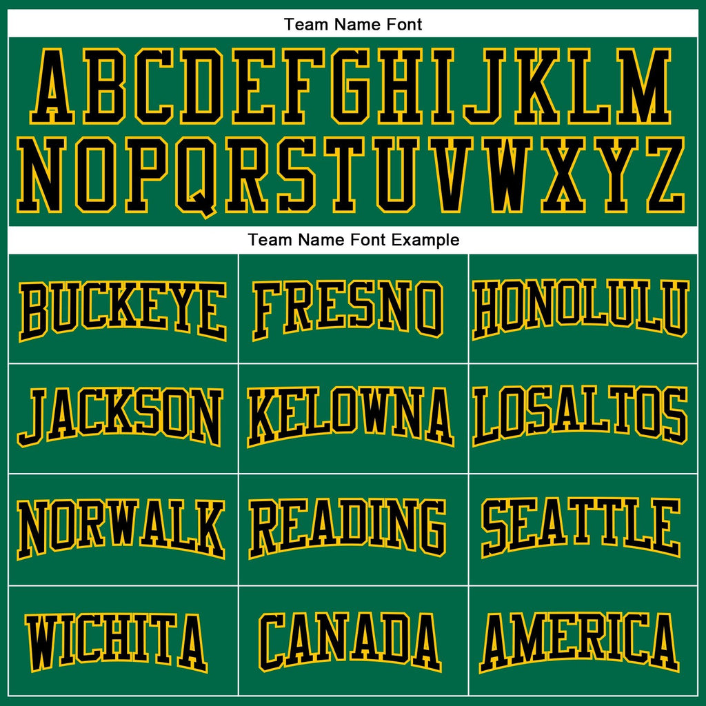 Custom Kelly Green Black-Yellow Authentic Football Jersey photo 4