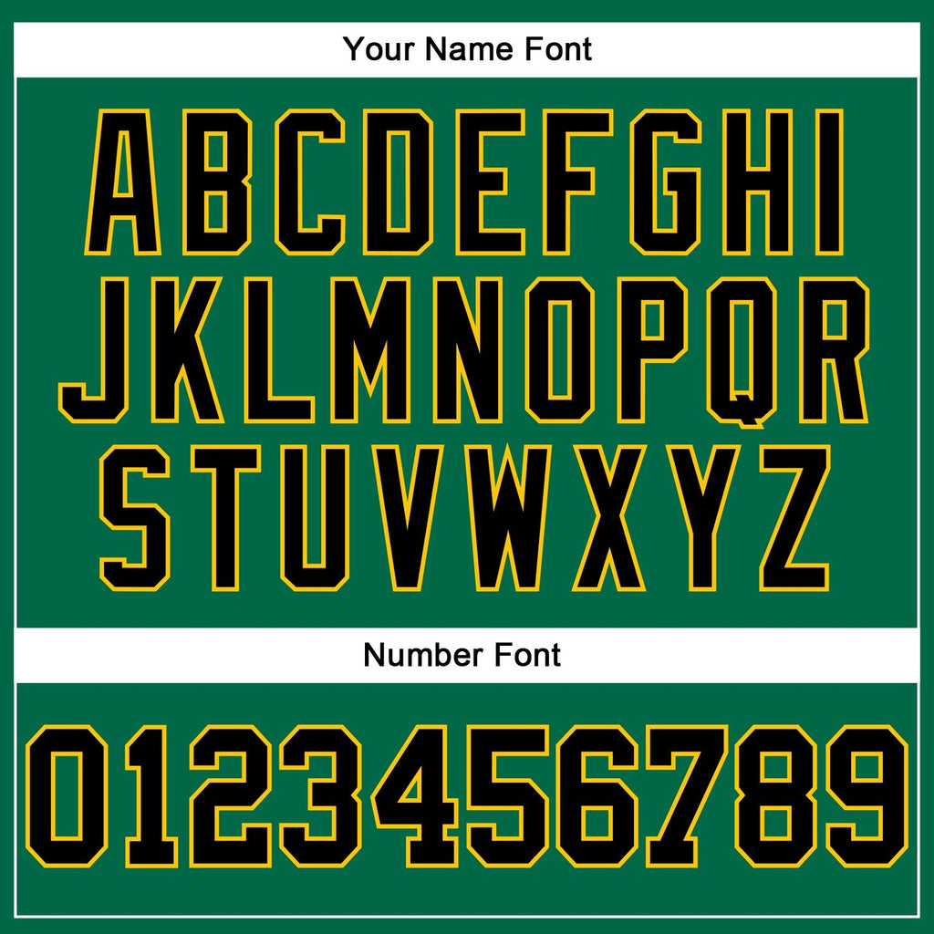Custom Kelly Green Black-Yellow Authentic Football Jersey photo 5