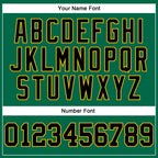 Custom Kelly Green Black-Yellow Authentic Football Jersey photo 5