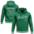 Custom Stitched Kelly Green White Sports Pullover Sweatshirt Hoodie photo 1