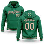 Custom Stitched Kelly Green Cream-Black Sports Pullover Sweatshirt Hoodie