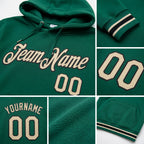 Custom Stitched Kelly Green Cream-Black Sports Pullover Sweatshirt Hoodie detail