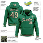 Custom Stitched Kelly Green Cream-Black Sports Pullover Sweatshirt Hoodie photo 3