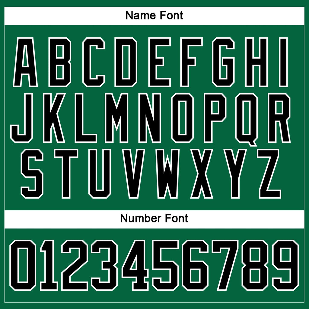 Custom Kelly Green Black-White Hockey Lace Neck Jersey photo 4
