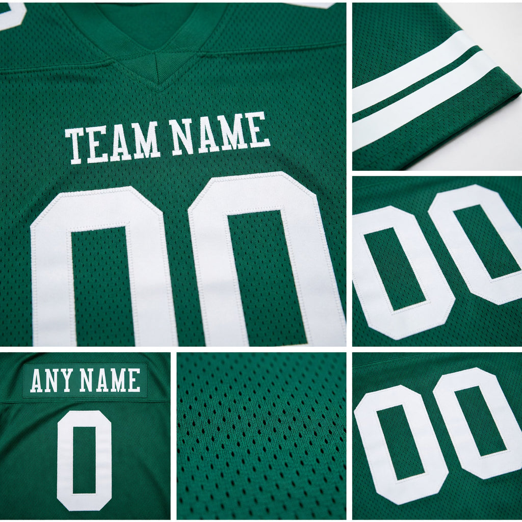Custom Kelly Green White Authentic Football Jersey detail