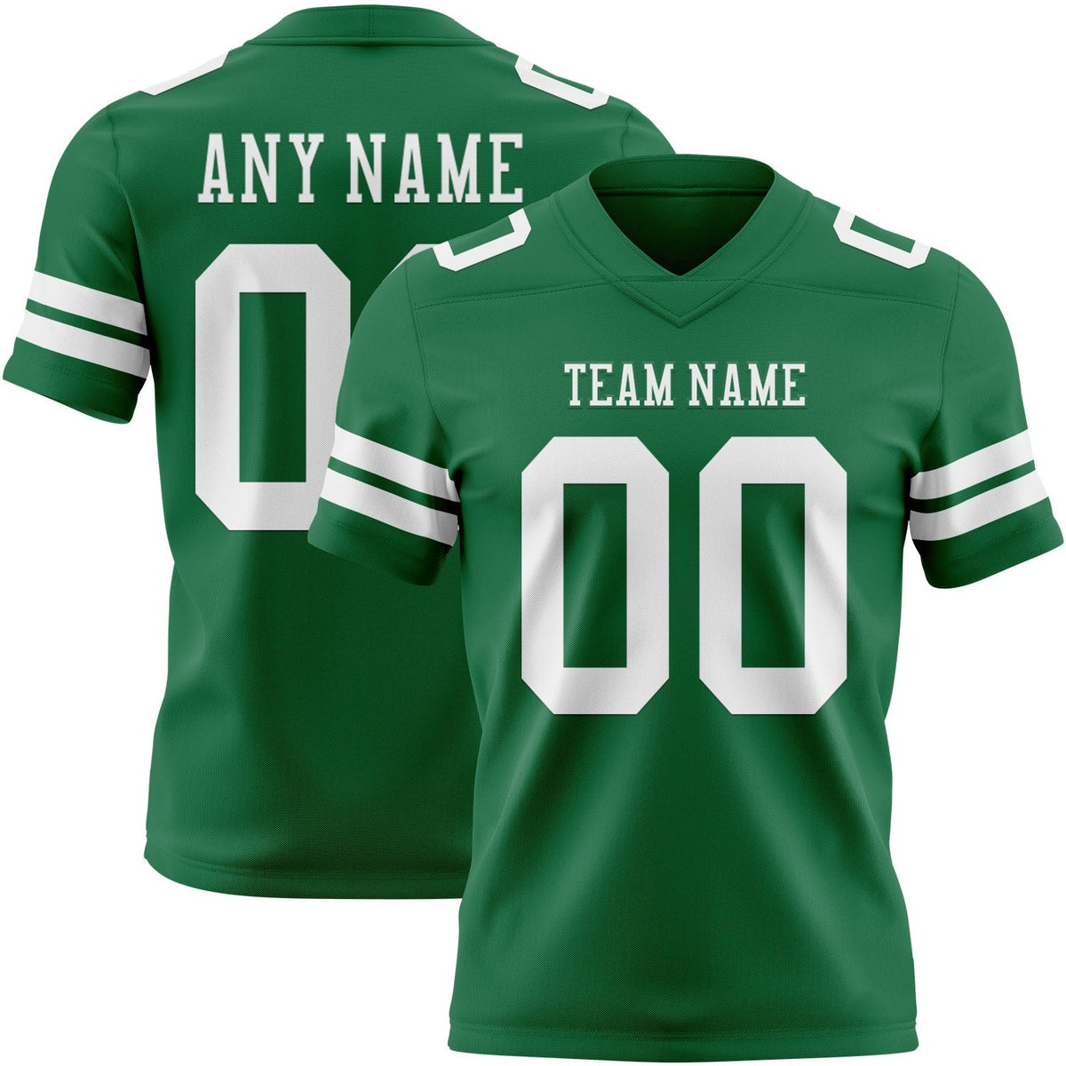 Custom Kelly Green White Authentic Football Jersey photo 1