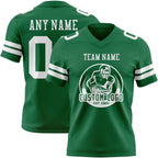 Custom Kelly Green White Authentic Football Jersey photo 2