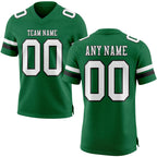 Custom Kelly Green White-Black Authentic Football Jersey