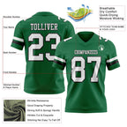 Custom Kelly Green White-Black Authentic Football Jersey photo 3