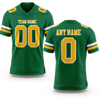 Custom Kelly Green Gold-White Authentic Football Jersey