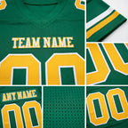 Custom Kelly Green Gold-White Authentic Football Jersey detail