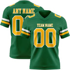 Custom Kelly Green Gold-White Authentic Football Jersey photo 1