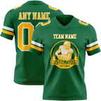 Custom Kelly Green Gold-White Authentic Football Jersey photo 2