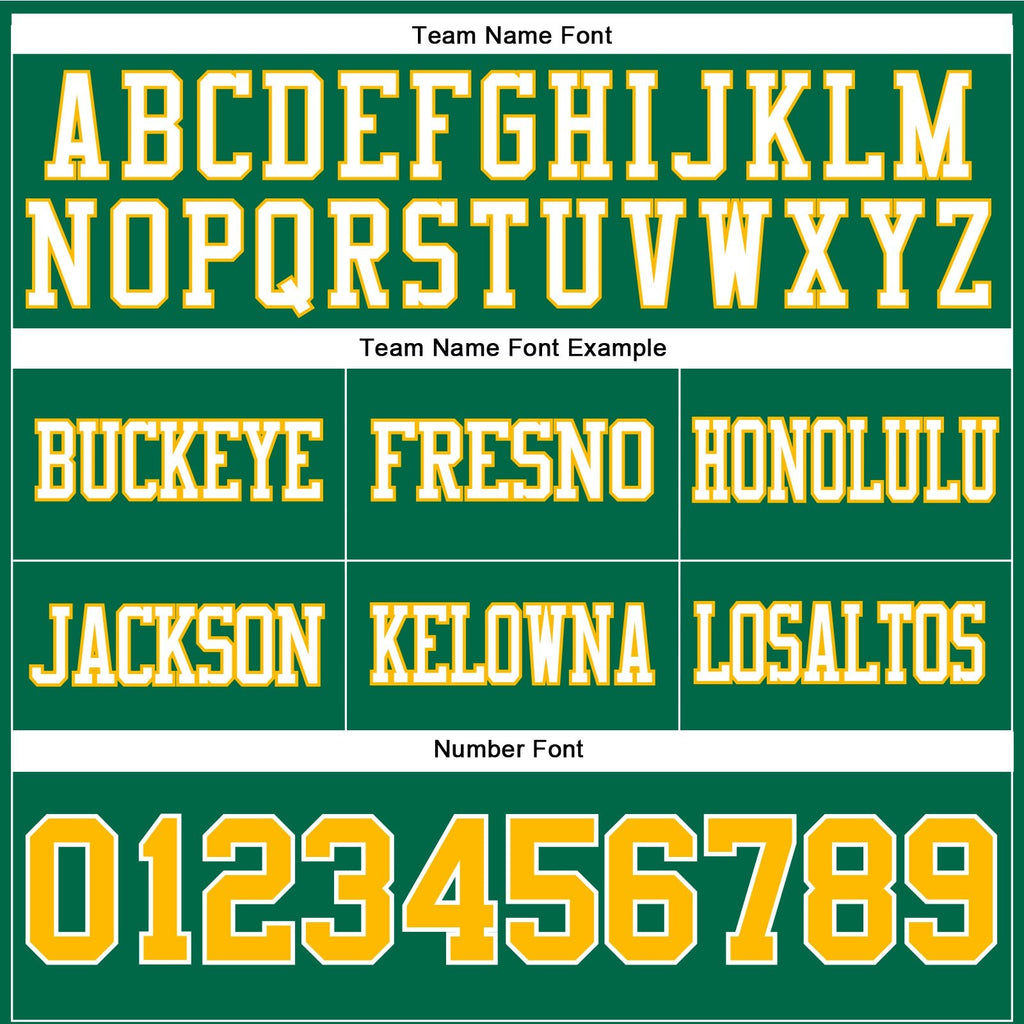 Custom Kelly Green Gold-White Authentic Football Jersey photo 4