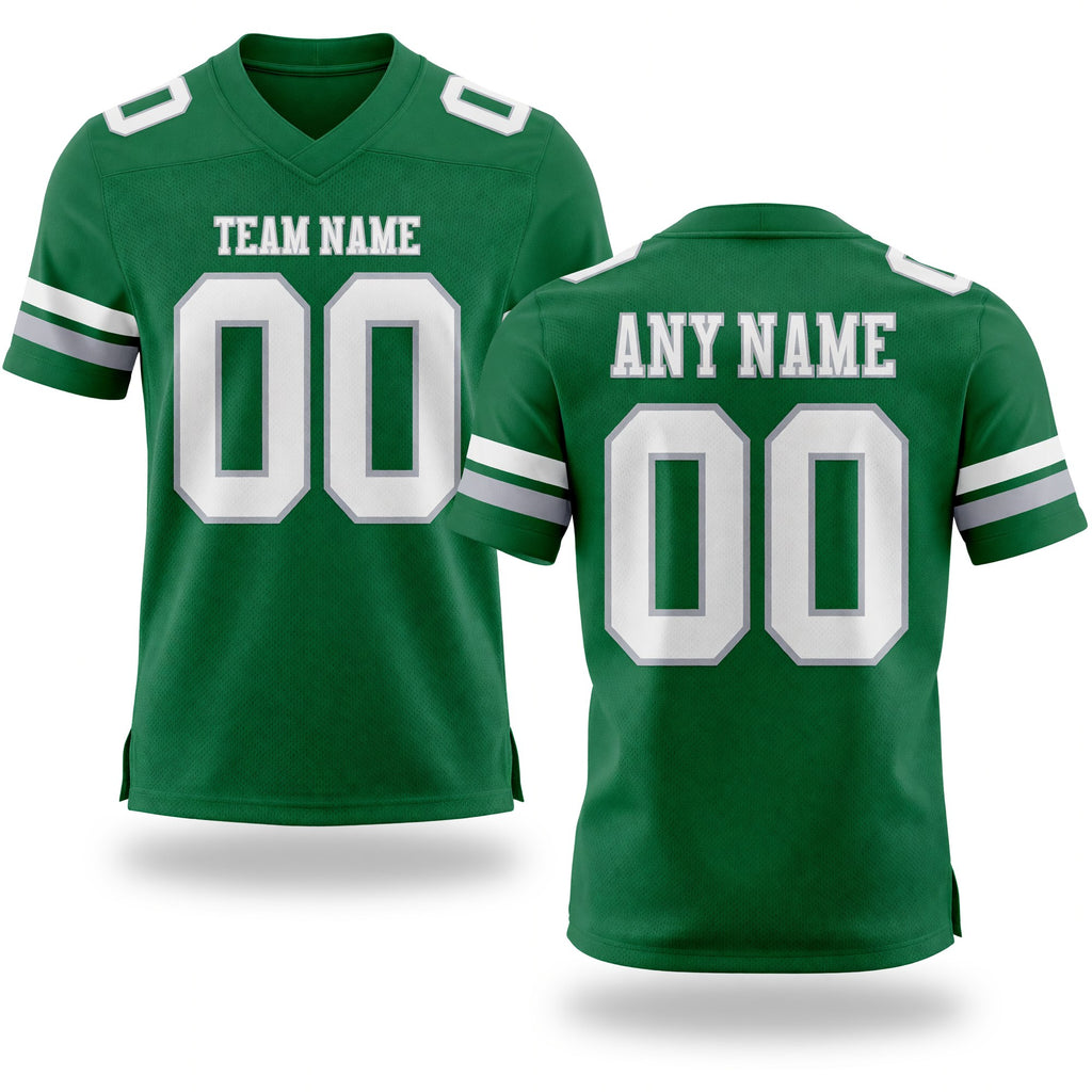 Custom Kelly Green White-Gray Authentic Football Jersey