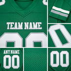 Custom Kelly Green White-Gray Authentic Football Jersey detail