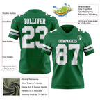 Custom Kelly Green White-Gray Authentic Football Jersey photo 3