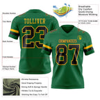 Custom Kelly Green Black-Gold Authentic Football Jersey photo 3