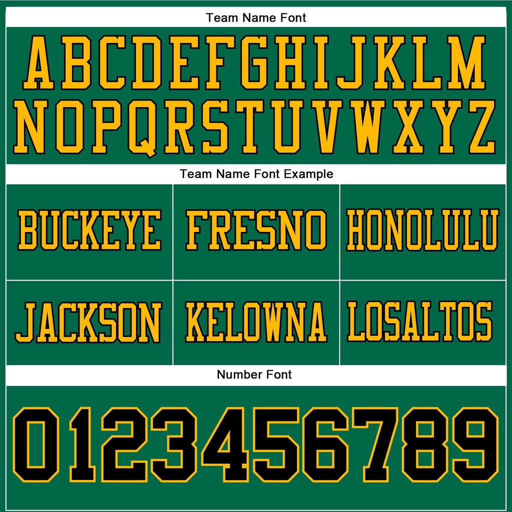 Custom Kelly Green Black-Gold Authentic Football Jersey photo 4