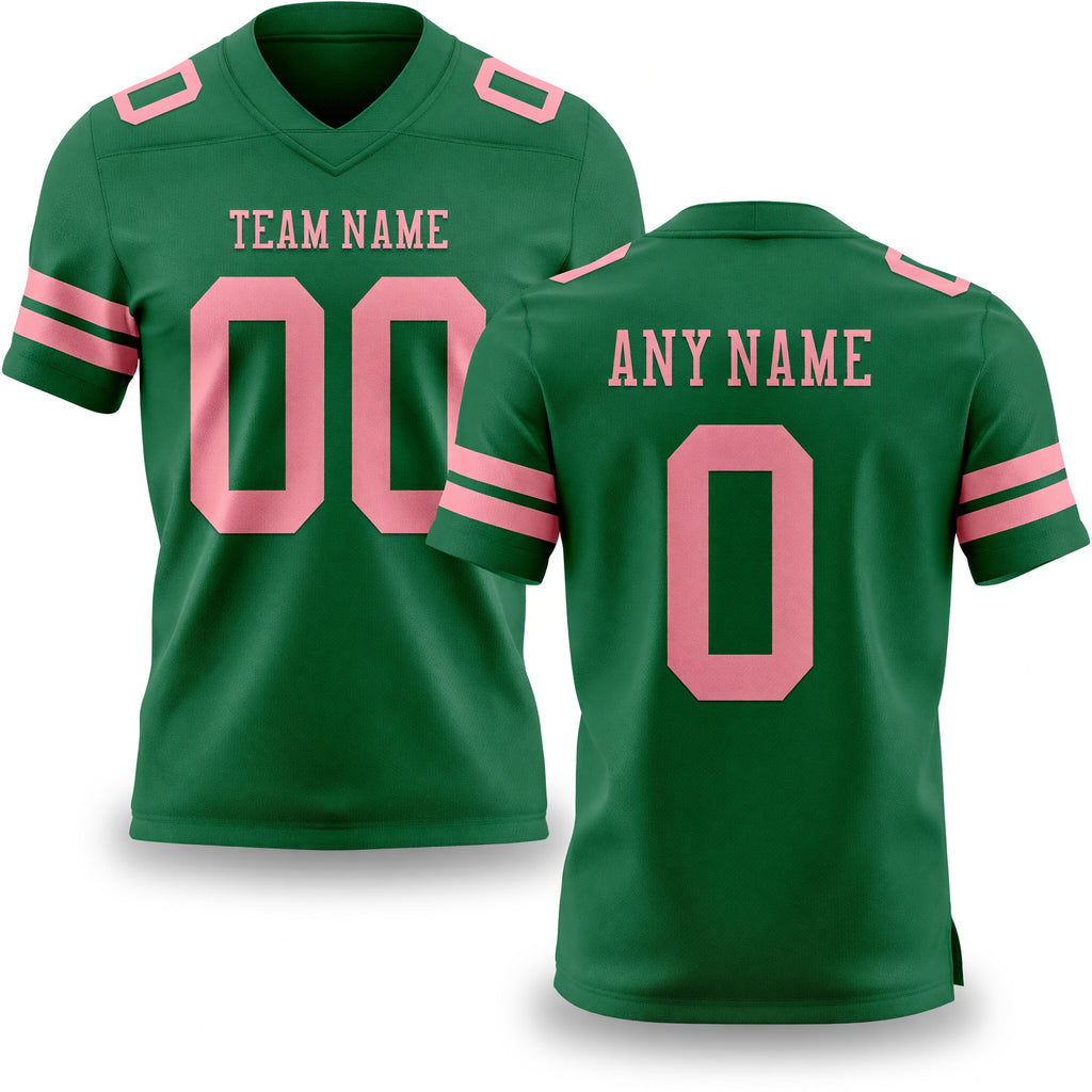 Custom Kelly Green Medium Pink Authentic Football Jersey