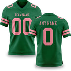 Custom Kelly Green Medium Pink Authentic Football Jersey