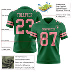 Custom Kelly Green Medium Pink Authentic Football Jersey photo 3