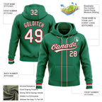 Custom Stitched Kelly Green White-Red Baseball Pullover Sweatshirt Hoodie photo 2