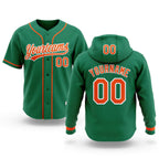 Custom Stitched Kelly Green Orange-White Baseball Pullover Sweatshirt Hoodie
